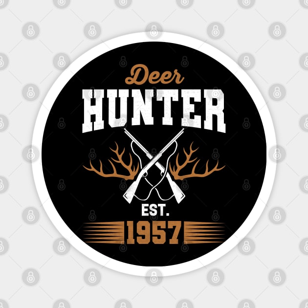 Gifts for 64 Year Old Deer Hunter 1957 Hunting 64th Birthday Gift Ideas Magnet by uglygiftideas